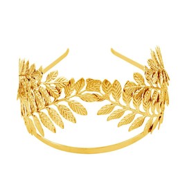 Alnicov 4pcs Greek Goddess Accessories Gold Leaf Crown Golden Leaf Bracelet Roman Laurel Bracelet Leaf Headband