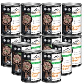 MOUNTAIN ESSENTIALS Fully Cooked Ready-to-Eat Ground Beef 14 Oz All Natural, No Water Added, Recipe Ready Perfect for Quick Meals, Emergency Food, Daily Survival, and No Preservatives Pack of 12
