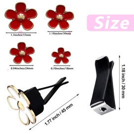 8 Pcs Alloy Daisy Flower Air Vent Clip,Air Freshener Outlet Clip,Car Air Conditioning Clip,Car Interior Decor Charm Pink Car Accessories for Girls Women(White,Red, 3 cm, 3.3 cm)