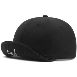 Laquest 100% Cotton, Short Brim Cap, Prisoner Cap (Up to 24.8 inches (63 cm), Men's/Women's, Black