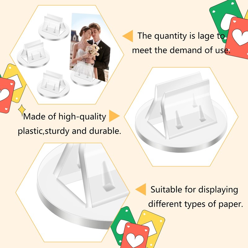 BLMHTWO 50 Pcs Card Stands Acrylic Card Stands Table Sign