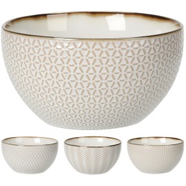 Annastore 4-tlg. Set Schalen aus Porzellan in eleganter Optik 680 ml - Porzellanschalen - Müslischalen - Snackschalen - Salatschalen Dessertschalen