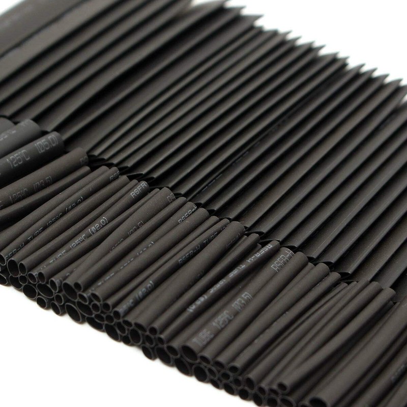 127Pcs Heat Shrink Tubing Kit 12 Sizes Black Electric Insulation