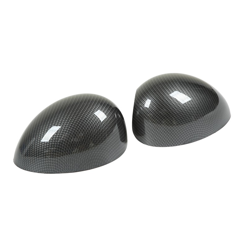 2 Pcs Door Side Rearview Mirror Cover Cap Carbon Fiber