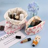 Framendino, 2 Pack Bow Flower Travel Makeup Toiletry Bag Set