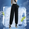 Sohamsiham Women's Pleated Harem Pants - Summer Lazy Style Draped 9-Point High-Waisted Leggings Waist 4XL/Grey 3ea