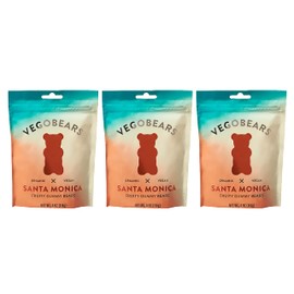 Candy People VegoBears Santa Monica Vegan Gummy Bears Organic Gummy Bears, Non-GMO, Banana, Pineapple, & Strawberry Gummies 4 Ounce (3 Pack)