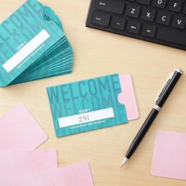 Stockroom Plus Key Card Envelopes - 1000 Pack, Teal, 2.4 x 3.5 in - Hotel Key Sleeves & Holders for Guest Room Access & Business Cards