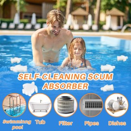 RAINFLOW Pool Oil Absorbing Sponge - 16PCS Pool Sponges That Soak Up Oil,Pool Sponge Oil Absorber,Hot Tub Sponge,Oil Absorbing Sponge for Hot Tub Swimming Pool and Spa I Clean Accessories