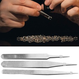 Naroote Tweezers, Fine Tip Tweezers Anti Static Precision Set Anti-Static Stainless Steel Set Kit for Electronics, Soldering, Laboratory Work, Jewelry-Making,