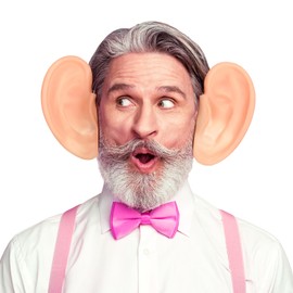 Yunlly Oversized Big Fake Ear for Women Men Jumbo Ear Adult Giant Pig Funny Headwear for Cosplay Costume Holiday Party Outfit Accessories