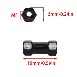 Pocoxll 10Pcs Hex Aluminum Standoff Spacer Column, Black Hexagonal Connecting Column（M3x15mm）
