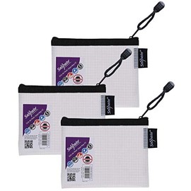 Snopake A6 High Capacity EVA Mesh Zippa-Bag [Pack of 3] 150 x 120 mm - Transparent/Black [15856]