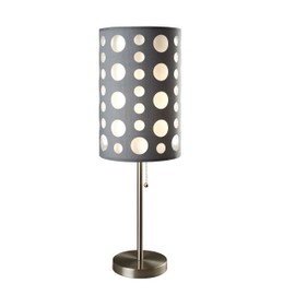 Ore International, Inc Ore International 9300T-GY-WH Modern Retro Table Lamp, 16.0" x 16.0" x 33.0", Grey/White