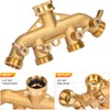XIBETEO 4 Way Heavy Duty Solid Brass Garden Hose Splitter