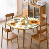 AYTTBIS Sunflower Watercolor Round Fitted Tablecloth with Elastic,Waterproof Oil Proof