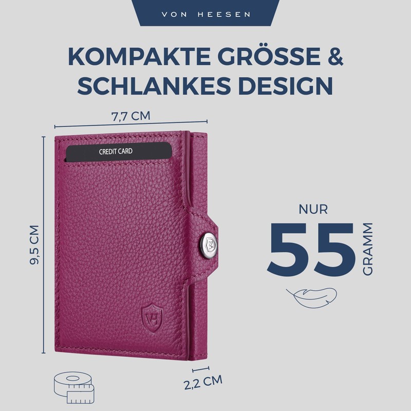VON HEESEN Slim Wallet with RFID Protection - Men’s and