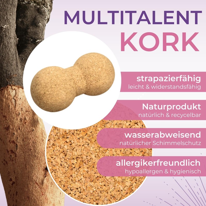 Natural Cork TwinBall for Optimal Fascia Training (Big) European Natural
