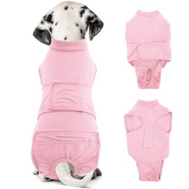 OYX Dog Surgery Recovery Suit, Adjustable Back Dog Onesie for Surgery Female Male, Recovery E-Collar & Cone Alternative Surgical Spay, Breathable Bodysuit Shirt Protect Dog's Prevent Licking, Pink XXL