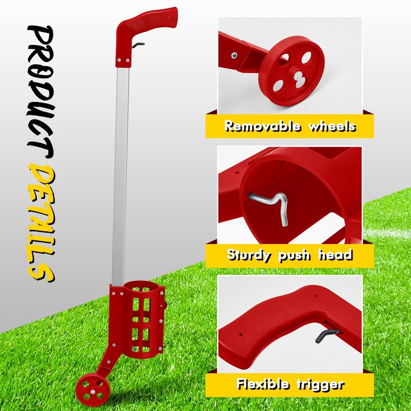 Zonon 1 Pcs Industrial Wheeled Marking Wand for Line Paint
