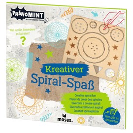 moses. 30337 PhenoMINT Creative Fun - Create Templates, Spiral Set for Children, Mandala Drawing Made of FSC Wood, 15 x 15 cm