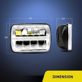 Nilight 7x6 5x7 45W Hi/Lo DRL LED Headlights Sealed Beam