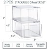 STORi Audrey Stackable Clear Bin Plastic Organizer Drawers | 2