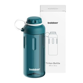 BOBBER 30 oz Tritan BPA-Free Sports Water Bottle with Fruit Infuser — Leak Proof, BPA Free & Dishwasher Safe — Impact Resistant Water Bottle with Twist Cap for Yoga, Climbing, Pilates (Deep Teal)