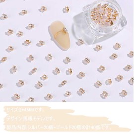 YQWIN Nail Stones, Set of 40, Nail Parts, Stones, Rhinestones, For Nails, Shiny and Transparent Nail Parts, Stones, 3D, Small, Rhinestones, Clear, Sparkly, Nail Art Parts, Jewelry, Deco Parts, Crafts