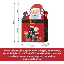 Giftinghouse Christmas Sweet Boxes Empty for Gifts -12/24/50 pcs - Christmas Treat Presents - Candy cupcake cookie treats party – Large DIY Party Favour for Xmas - Santa Claus for decoration (24)