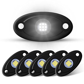 LY8 6Pods LED Rock Lights White Neon Underglow Light for Car Truck ATV UTV SUV Jeep Boat Underbody Glow Trail Rig Lamp Waterproof (White)