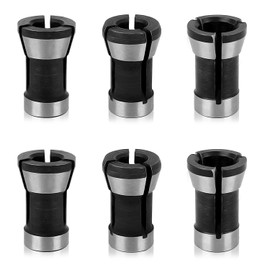 MEISO Pack of 6 Collets Adapter, Collet for Straight Grinders, 6/6.35/8 mm Replacement Collet Adapter, for Straight Grinder, Replacement Collet Cutter, Engraving Machine