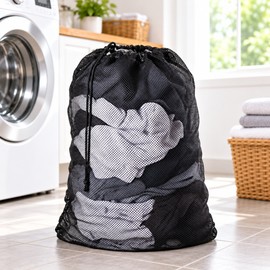 2 Pack Large Mesh Laundry Bags – 23.62 × 35.43 Inch Drawstring Washing Bags to Help Prevent Snagging & Tangling