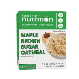 Nutmeg State Nutrition - High Protein Instant Oatmeal Mix, Keto Friendly, 15g Protein, 100 Calories, 2g Sugar, 7 Servings Per Box (1 Box, Maple Brown Sugar)