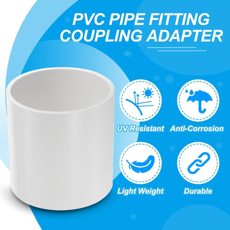 PATIKIL 3-1/2" PVC Pipe Fitting Coupling Adapter, Straight Pipe Slip