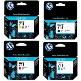 HP SET 4 HP 711 INKS DESIGNJET T120 T520 - CZ129A CZ132A CZ131A CZ130A Exp. 11/2025