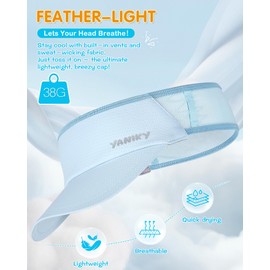 YANIKY Kids Sun Visor Hats for Girls Boys Lightweight UPF50+ Packable Sun Hat for Running Golf Outdoor Sports (US, Alpha, One Size, Blue)