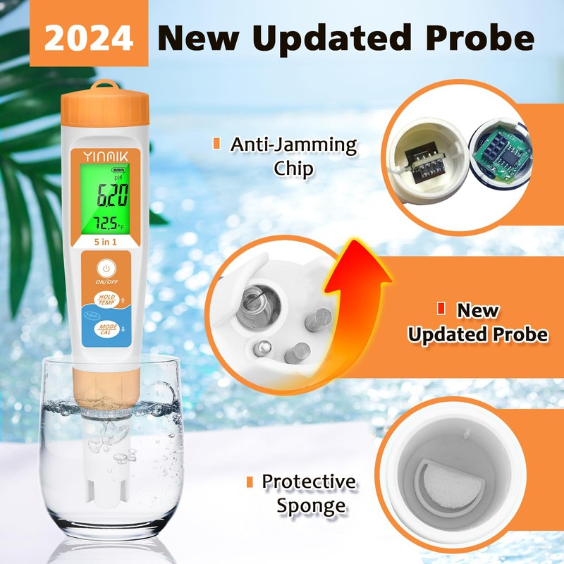 YINMIK Pool Salt Tester New Update 5 in 1 pH