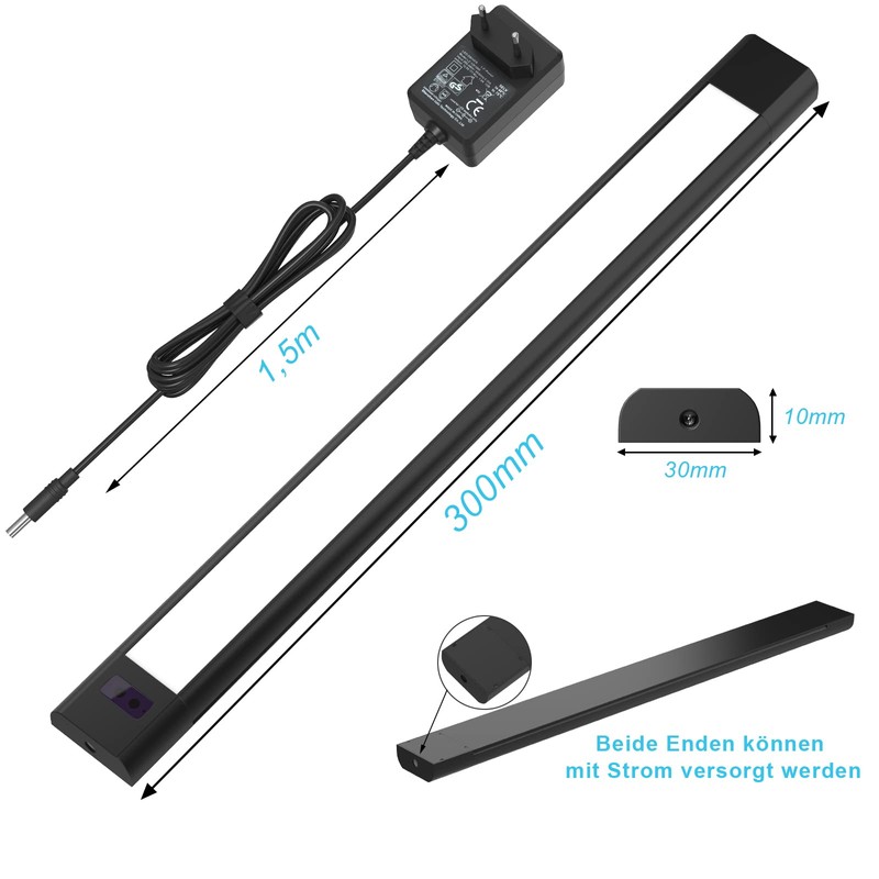 WOBANE Under-Unit Light Kitchen LED Dimmable, Bright Light Strip with