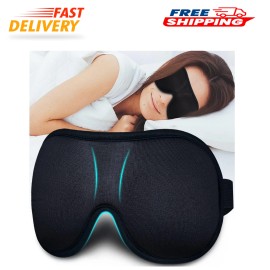 YOUIGE Sleep Mask for Women Men 3D Contoured Blindfold Soft Comfort Eye Shade (Black)