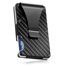 Sendowtek Porta Tarjetas de Credito, Crédito Tarjetero, Cartera Seguridad Hombre, Tarjetero para Tarjetas de Credito, RFID Bloqueo Fibra de Carbono, Minimalista Billetera de Tarjeta de Crédito