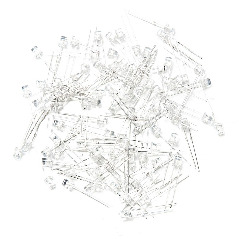 CHANZON 100 pcs 3mm Yellow LED Diode Lights (Clear Flat