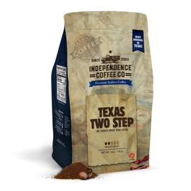 Independence Coffee Co. Texas Two Step Caramel, Vanilla, and a Hint of Pecan Flavored Light Roast Whole Bean Coffee, 24 Ounce Bag (Packaging May Vary)