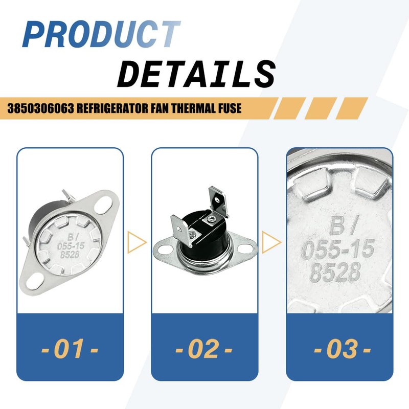 3850306063 Refrigerator Fan Thermal Fuse - Compatible with Dometic Refrigerators