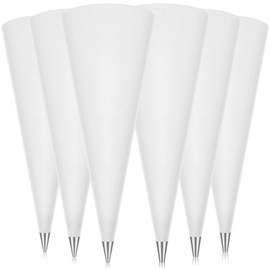 6 Pcs Masonry Grout Bag with 6 Pcs 2 Sizes Tips 11.22 x 22 Inch Tile Grout Masonry Mortar Bags Grout Bag for Tile Heavy Duty Tear Resistant Puncture Tip Cement Sealer Bag for Tile Installation Work