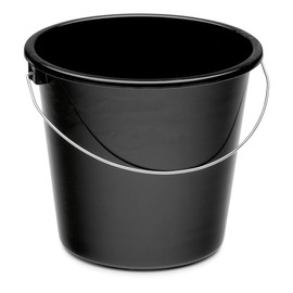 Plastic Bucket Round 5 L Black with Metal Handle