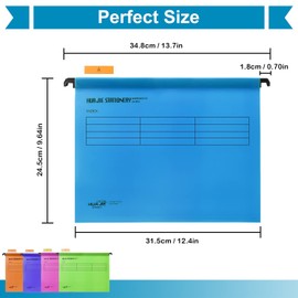 A4 Suspension File, MerryNine 15PCS Polypropylene Filing Cabinet Suspension File with Tab and Card Inserts for School Homework Office Organization (Mixed Color)