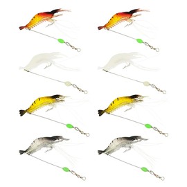 [Orurudo Fishing Equipment] Luminous Realistic Shrimp Worm 3.5 inch (9 cm) 6g 4 Color Set, Shrimp Worm, Soft Lure, Shrimp Lure, Shrimp Worm, Perfect for Children and Women Who Can't Put Bait, Perfect