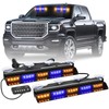 XRIDONSEN 2x 17 inch Amber Blue Emergency Dash Strobe Lights