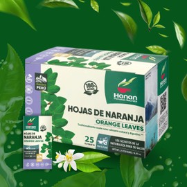 Hanan Orange Leaves Tea 25 Herbal Tea Bags - Hojas de Naranja Te Natural from Peru for Relaxation and Digestive Health